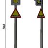 Trụ đèn cảnh báo chớp vàng cao 3m8